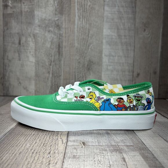 Vans X Sesame Street Authentic Boys Little Kids Pre School Shoes Green Size 3Y - Picture 11 of 16